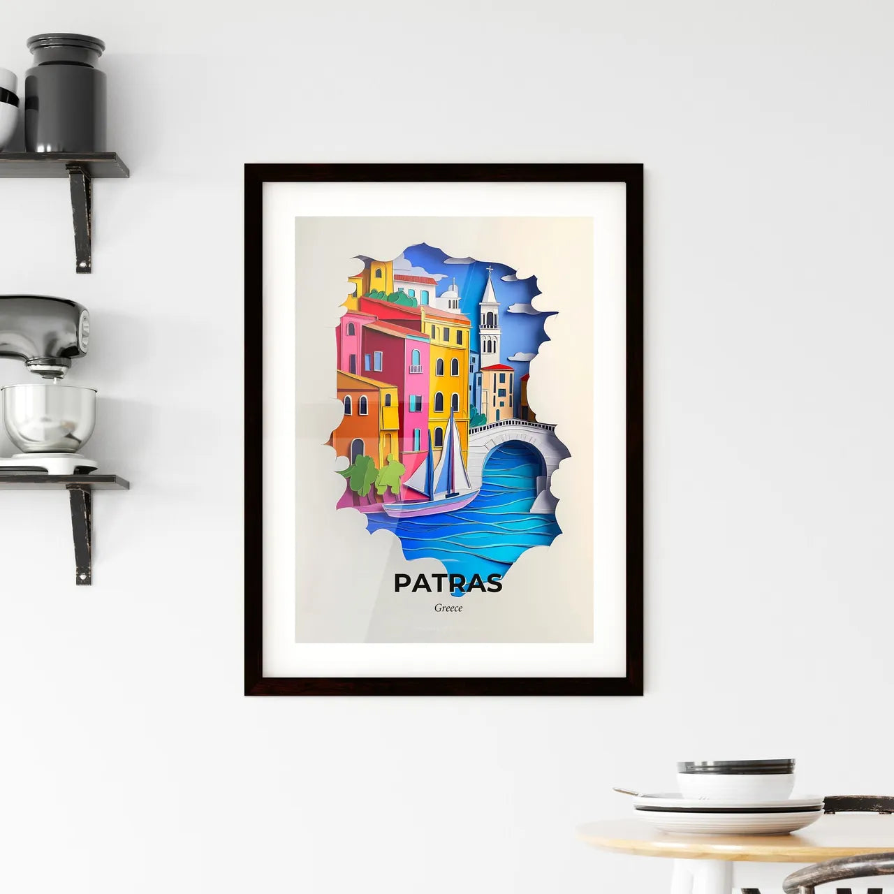 Vivid Patras, Greece, Framed Wall Art