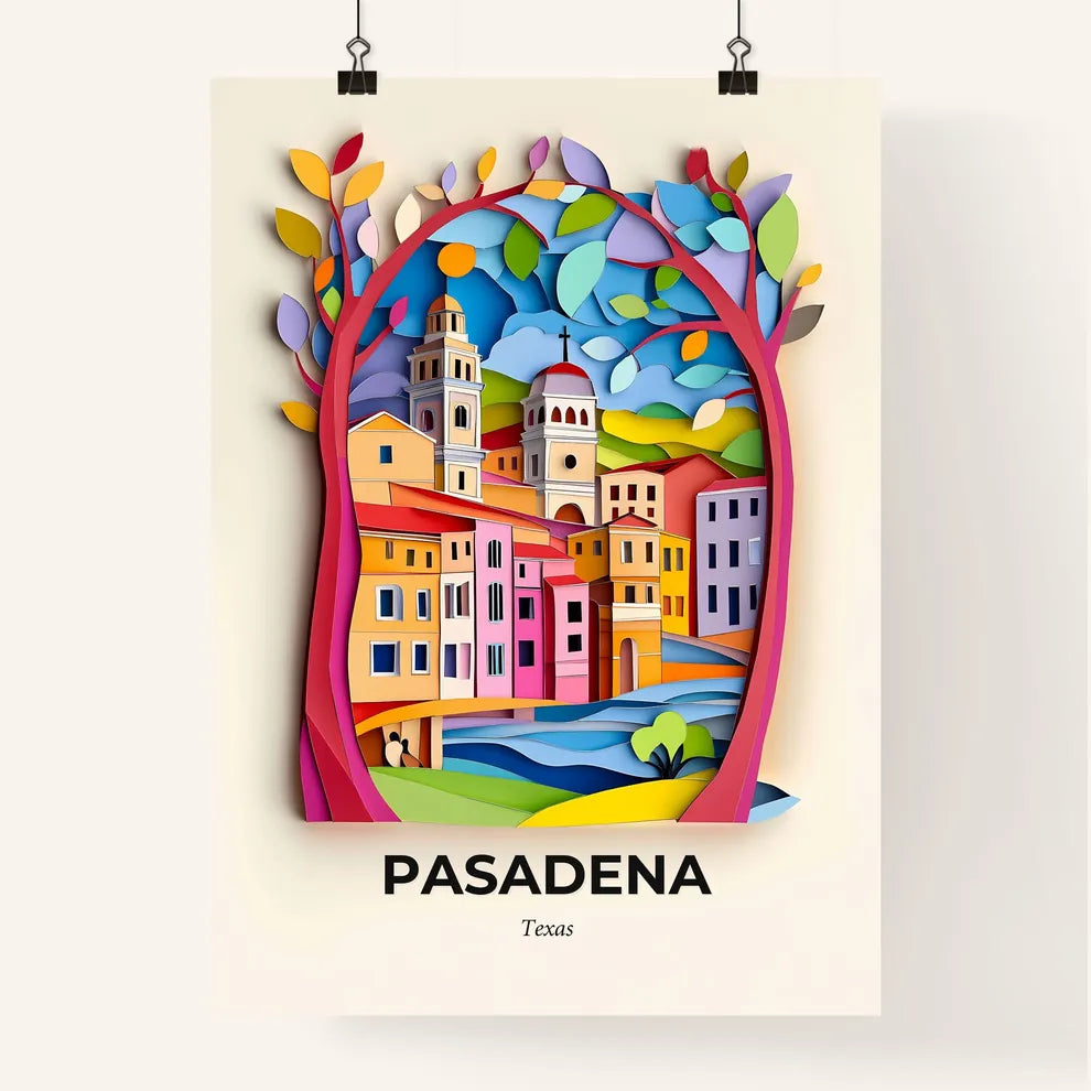 Vivid Pasadena, Texas, Colorful Poster
