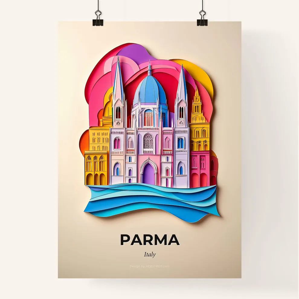 Vivid Parma, Italy, Colorful Poster