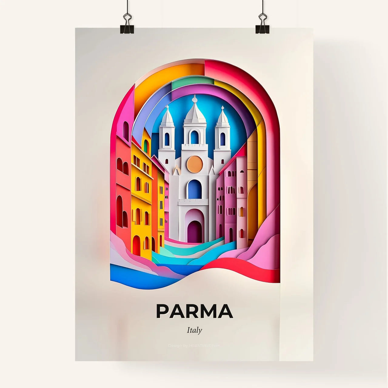 Vivid Parma, Italy, Colorful Poster