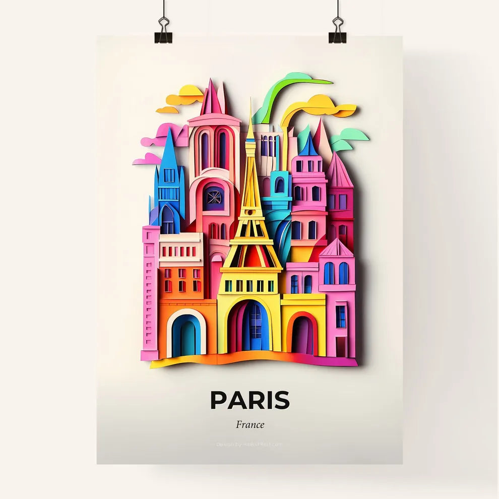 Vivid Paris, France, Colorful Poster