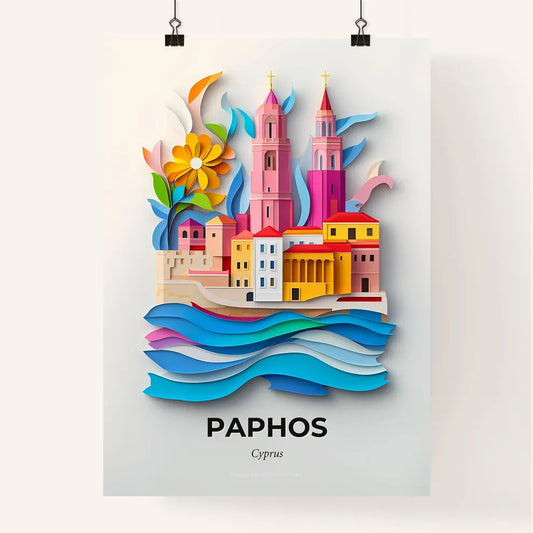 Vivid Paphos, Cyprus, Colorful Poster