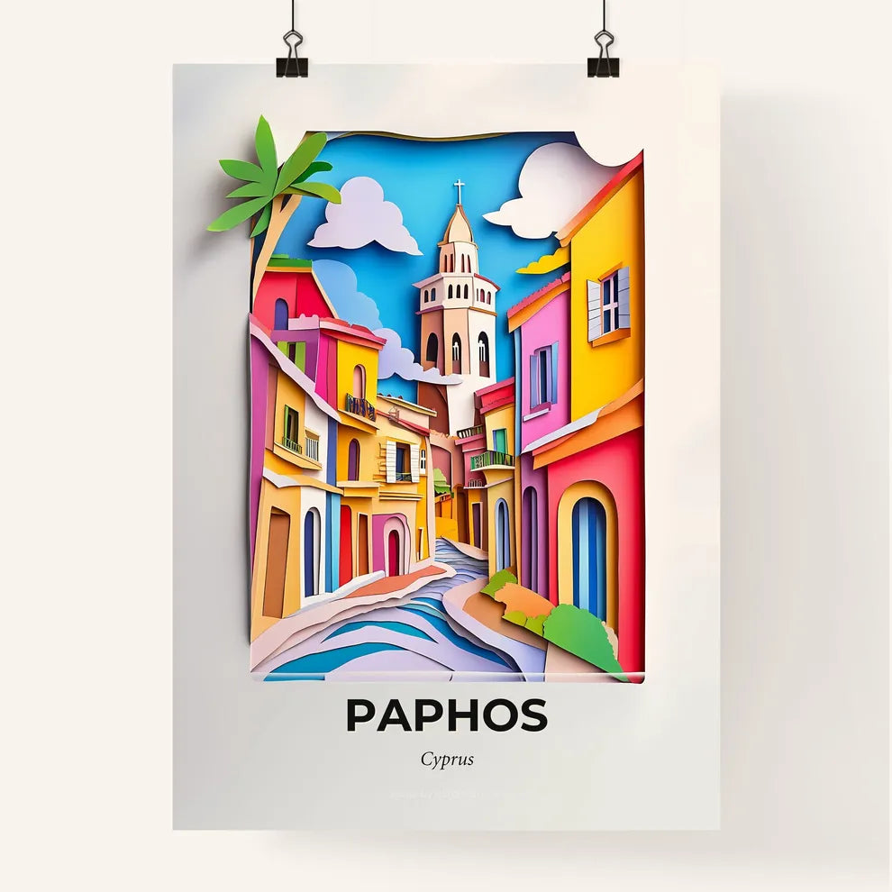 Vivid Paphos, Cyprus, Colorful Poster