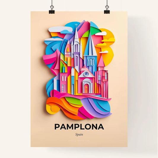 Vivid Pamplona, Spain, Colorful Poster