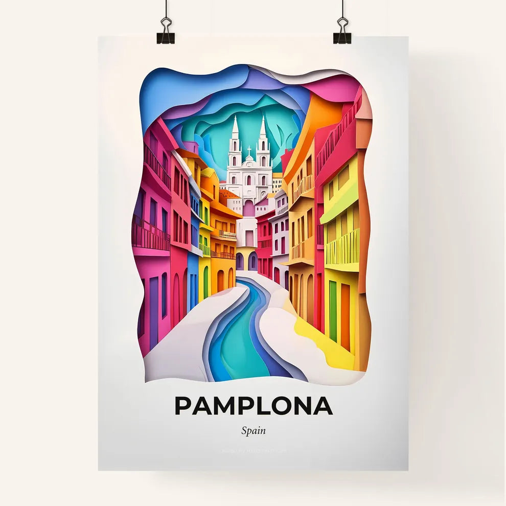 Vivid Pamplona, Spain, Colorful Poster
