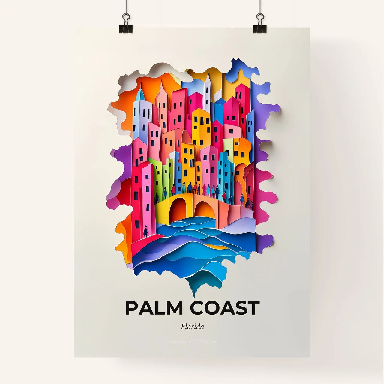 Vivid Palm Coast, Florida, Colorful Poster