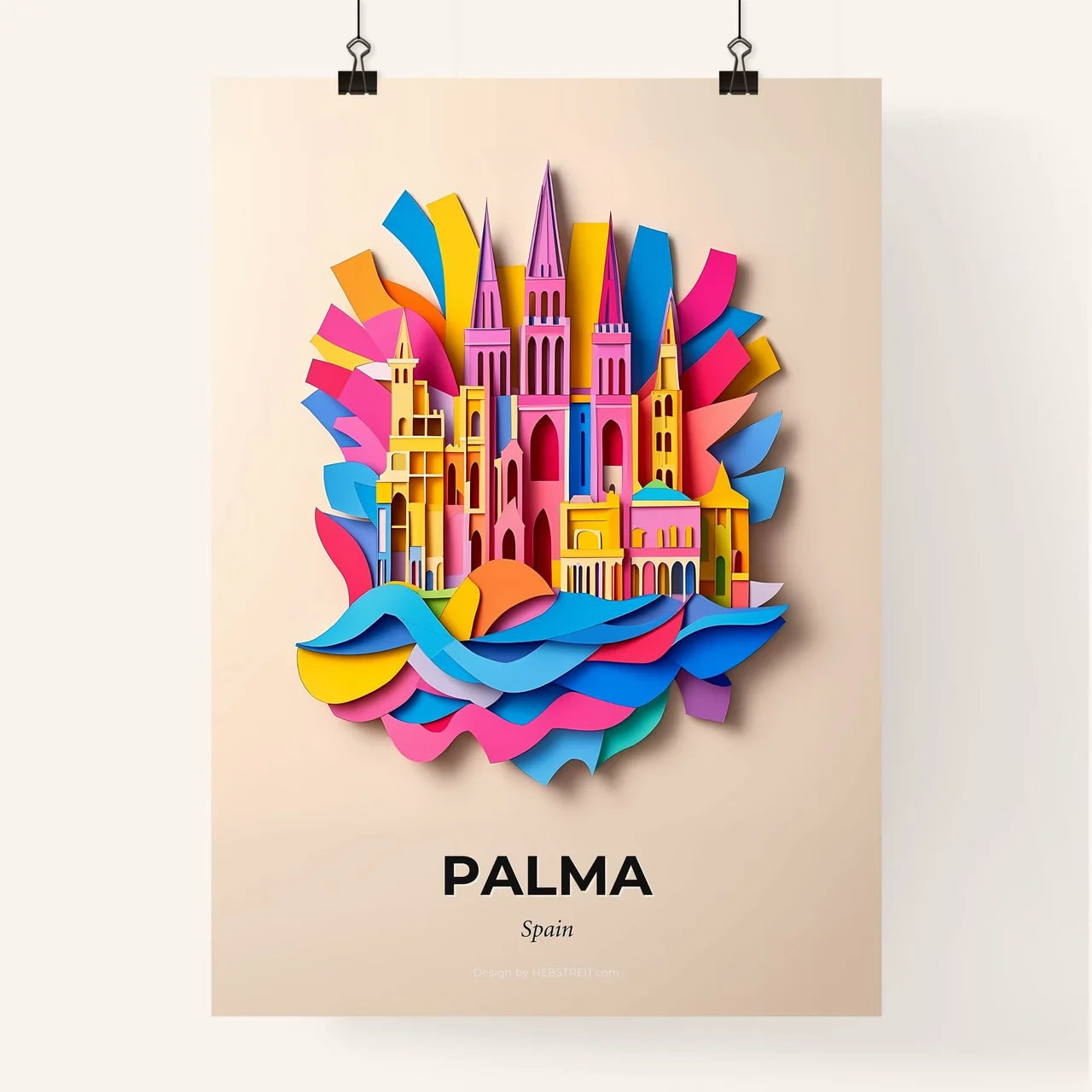 Vivid Palma, Spain, Colorful Poster