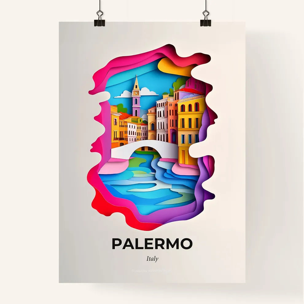 Vivid Palermo, Italy, Colorful Poster
