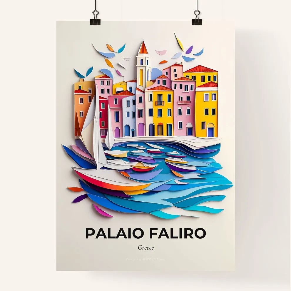 Vivid Palaio Faliro, Greece, Colorful Poster