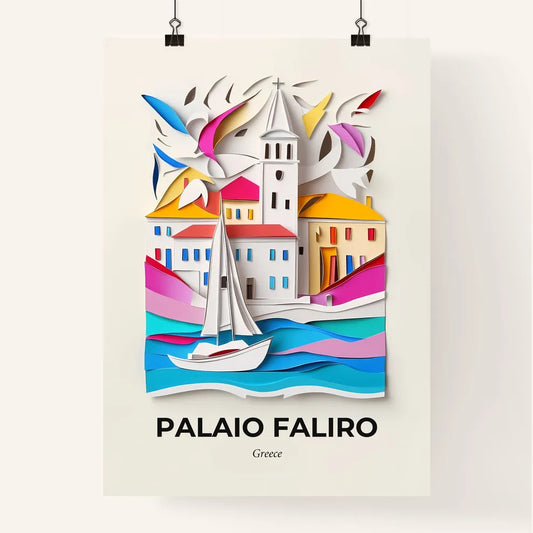 Vivid Palaio Faliro, Greece, Colorful Poster