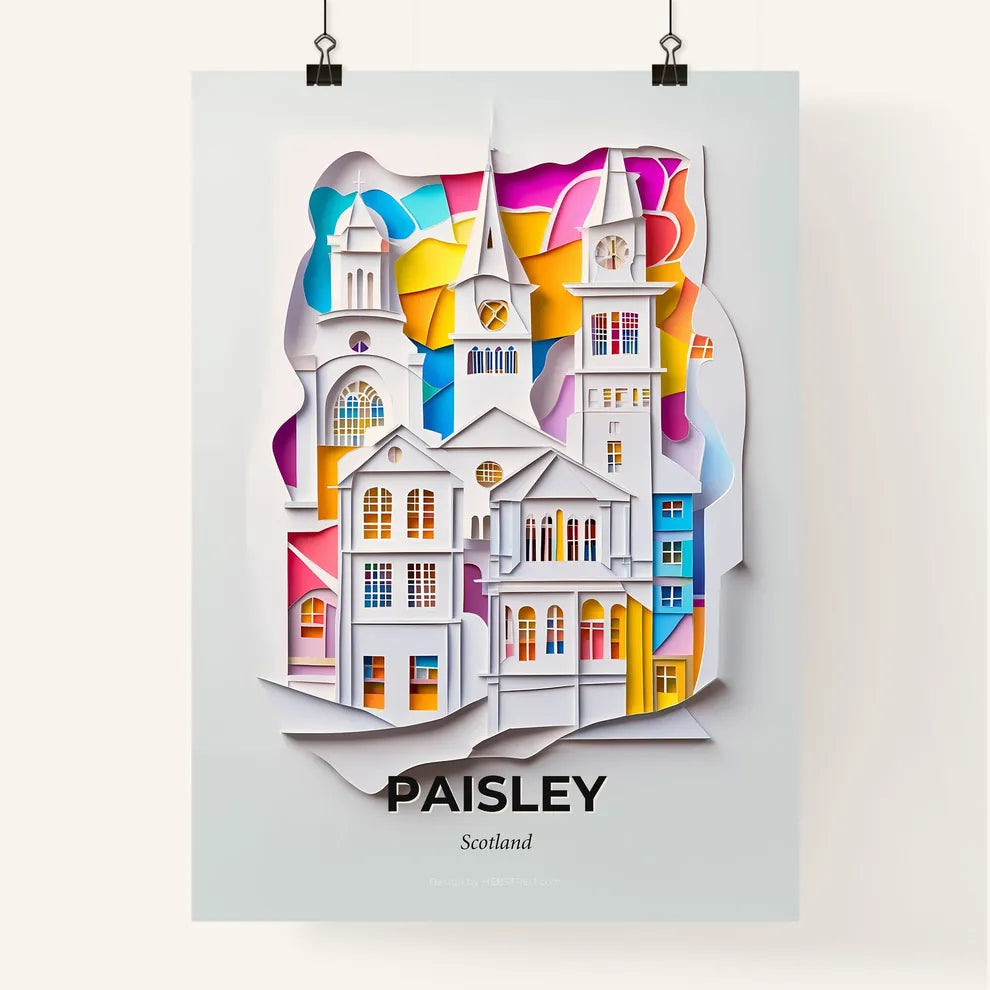 Vivid Paisley, Scotland, Colorful Poster