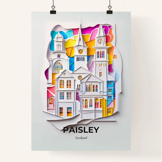 Vivid Paisley, Scotland, Colorful Poster
