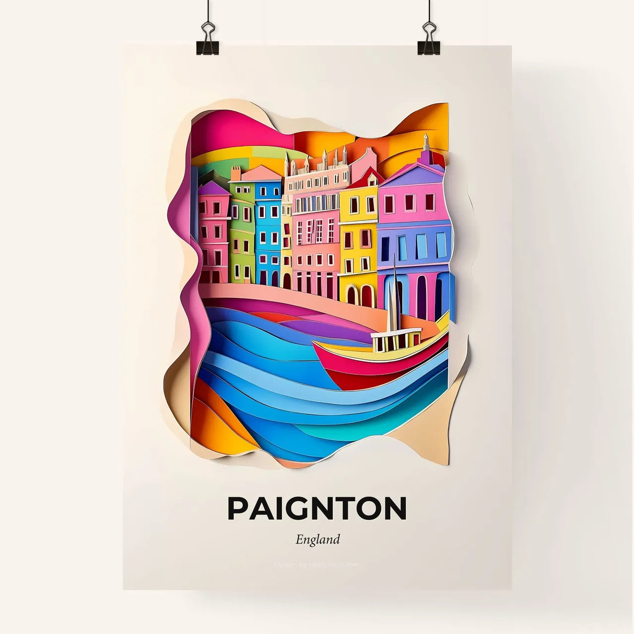 Vivid Paignton, England, Colorful Poster