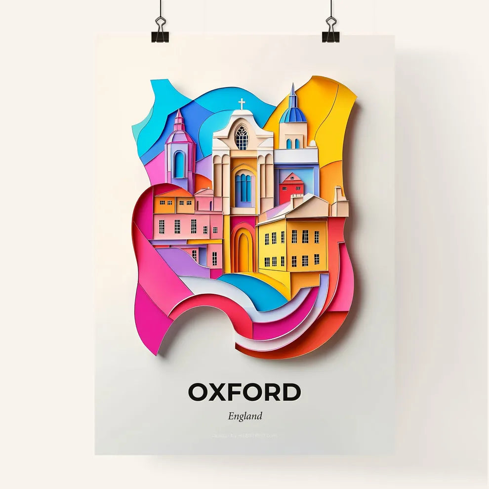 Vivid Oxford, England, Colorful Poster