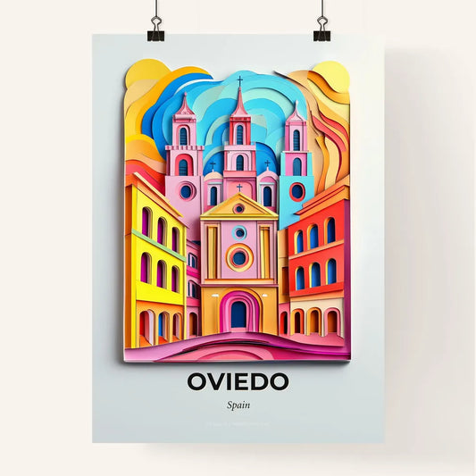 Vivid Oviedo, Spain, Colorful Poster
