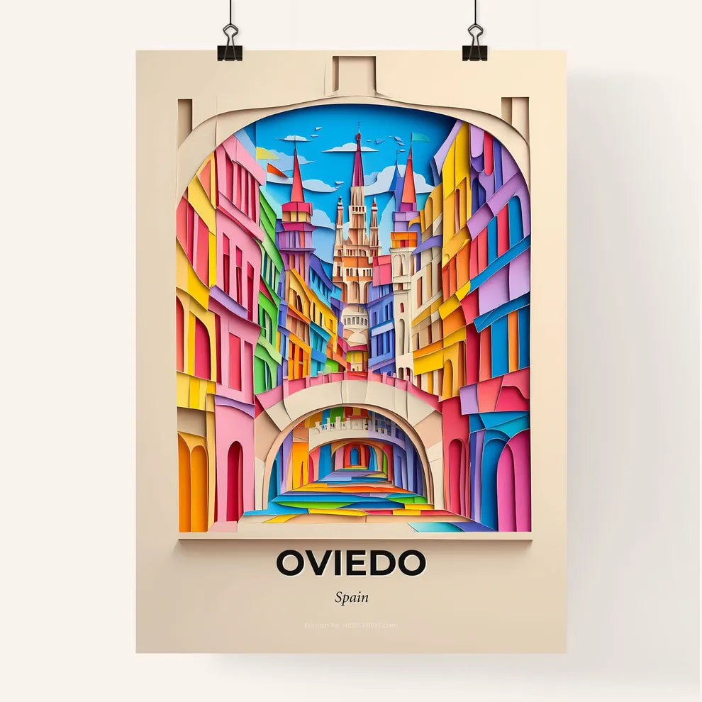 Vivid Oviedo, Spain, Colorful Poster