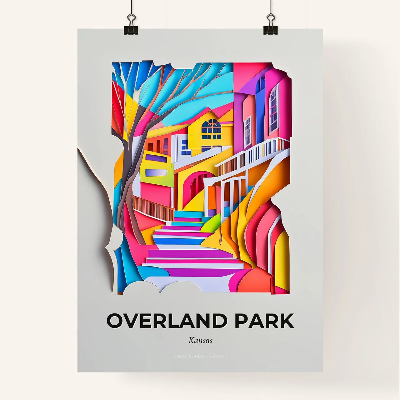 Vivid Overland Park, Kansas, Colorful Poster
