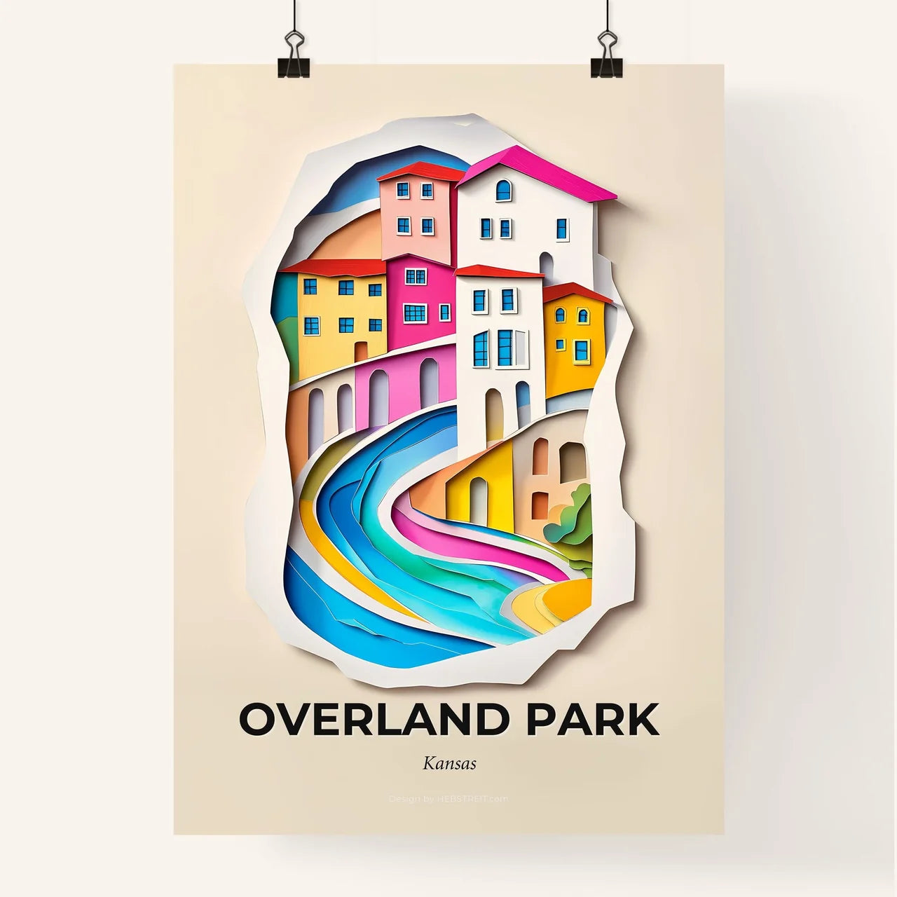 Vivid Overland Park, Kansas, Colorful Poster