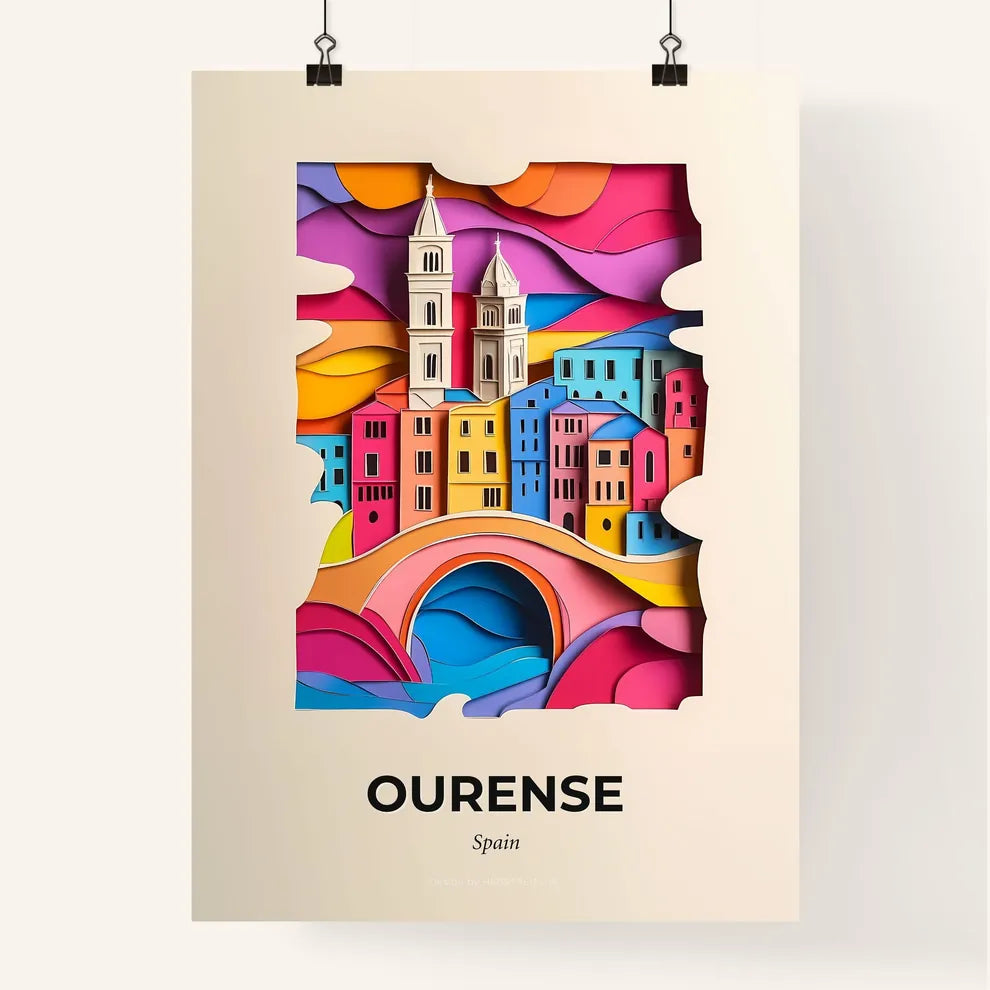 Vivid Ourense, Spain, Colorful Poster