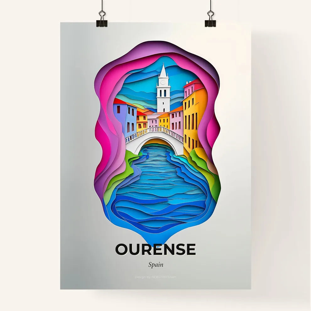 Vivid Ourense, Spain, Colorful Poster