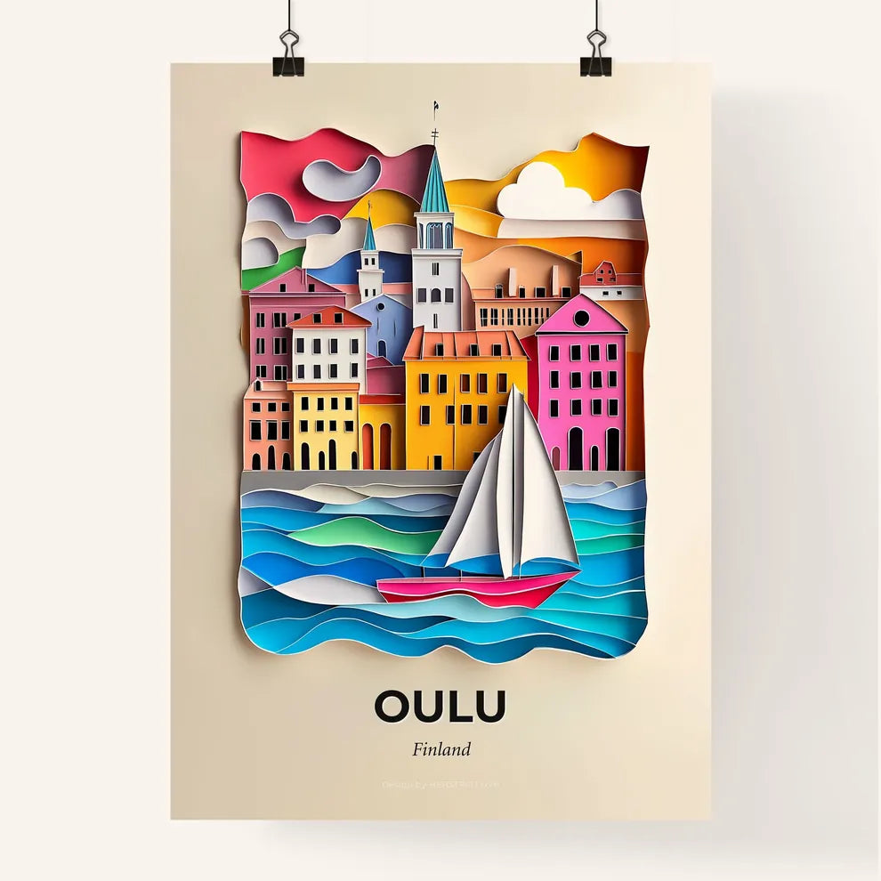 Vivid Oulu, Finland, Colorful Poster