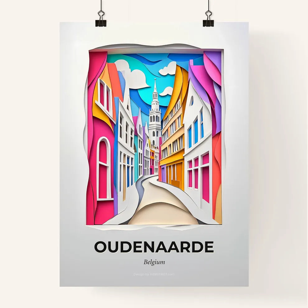 Vivid Oudenaarde , Belgium, Colorful Poster