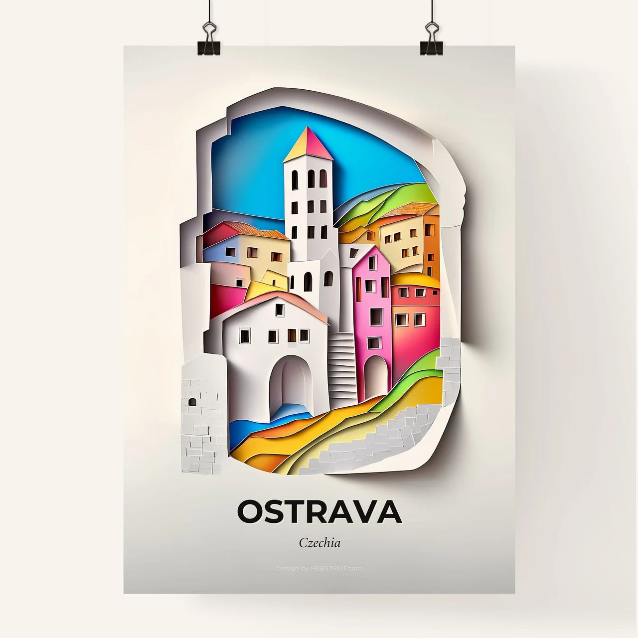 Vivid Ostrava, Czechia, Colorful Poster