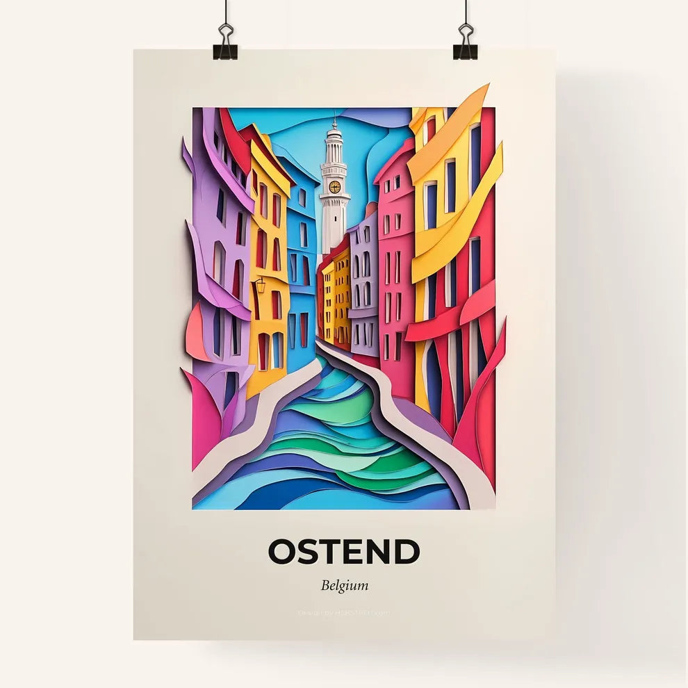 Vivid Ostend , Belgium, Colorful Poster