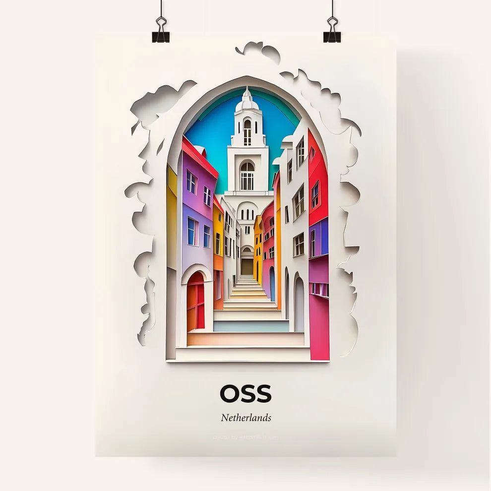 Vivid Oss, Netherlands, Colorful Poster