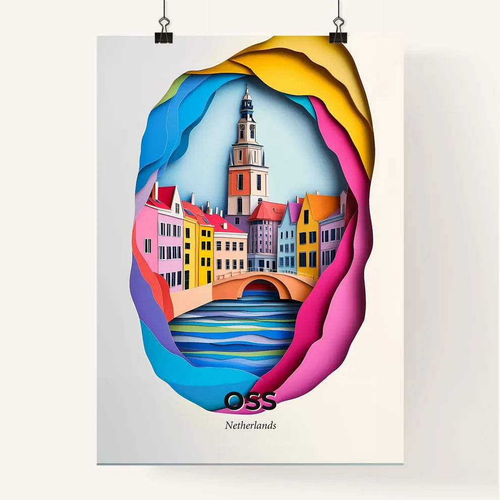 Vivid Oss, Netherlands, Colorful Poster