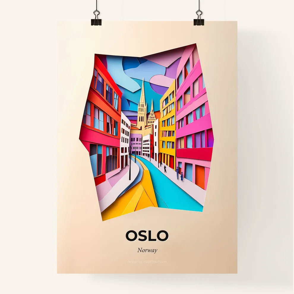 Vivid Oslo, Norway, Colorful Poster