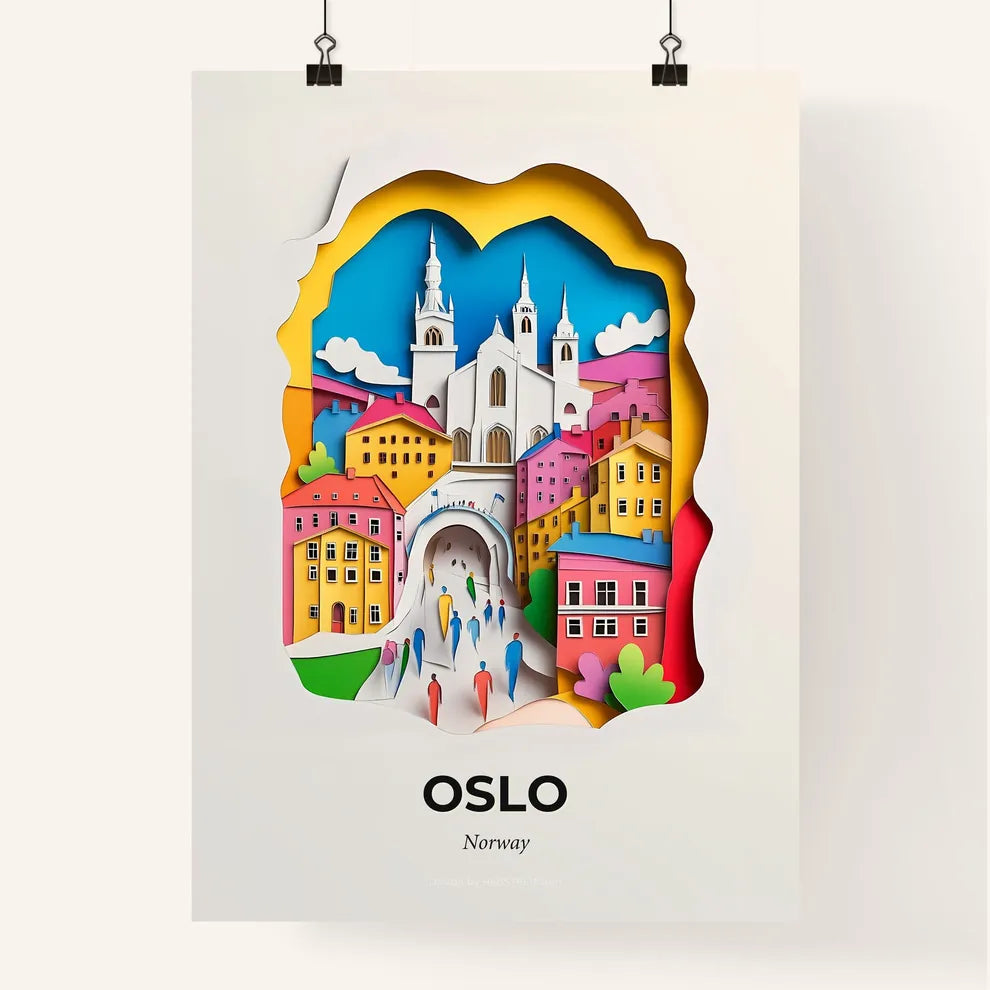 Vivid Oslo, Norway, Colorful Poster