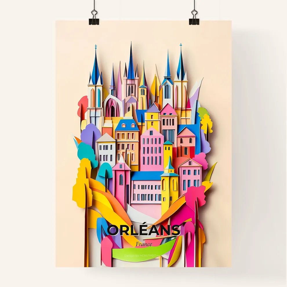 Vivid Orléans, France, Colorful Poster