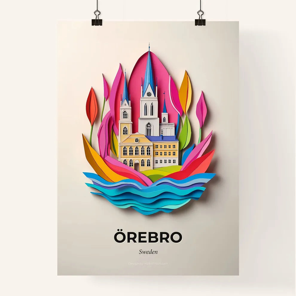 Vivid Örebro, Sweden, Colorful Poster