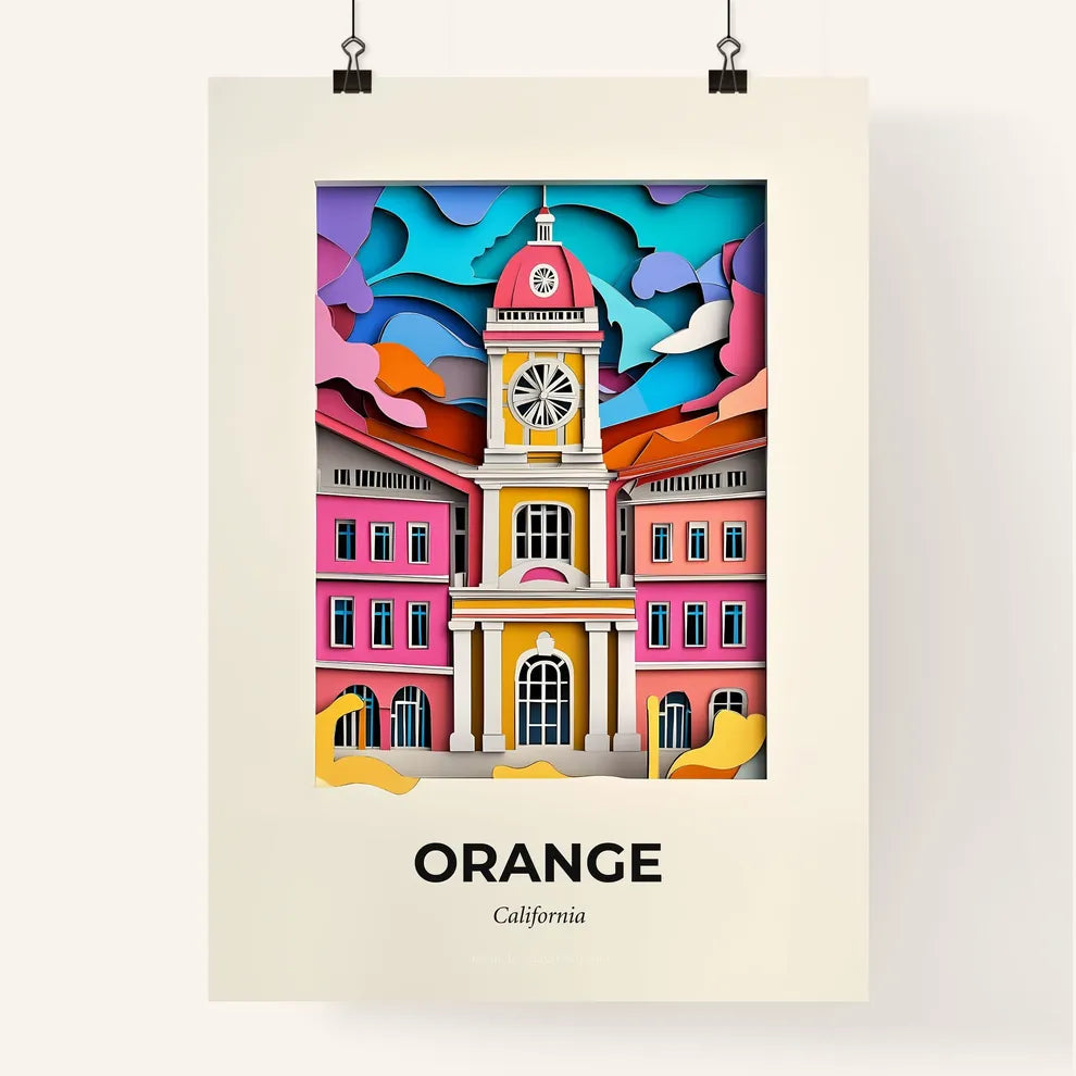 Vivid Orange, California, Colorful Poster