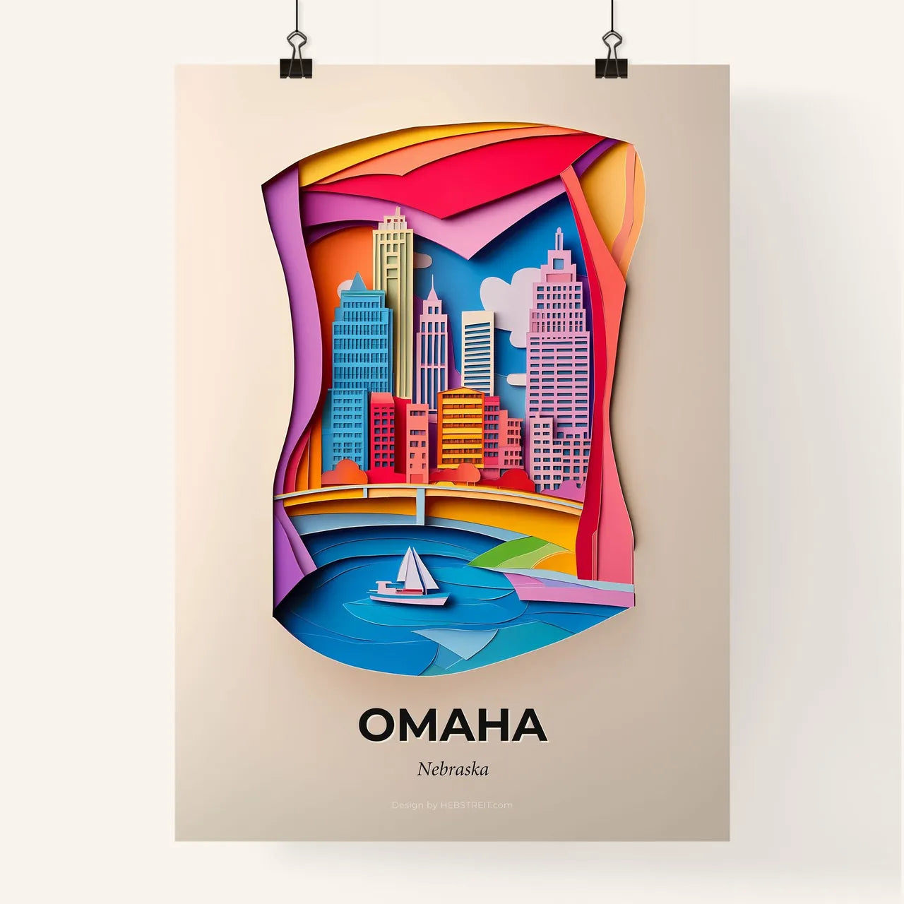 Vivid Omaha, Nebraska, Colorful Poster