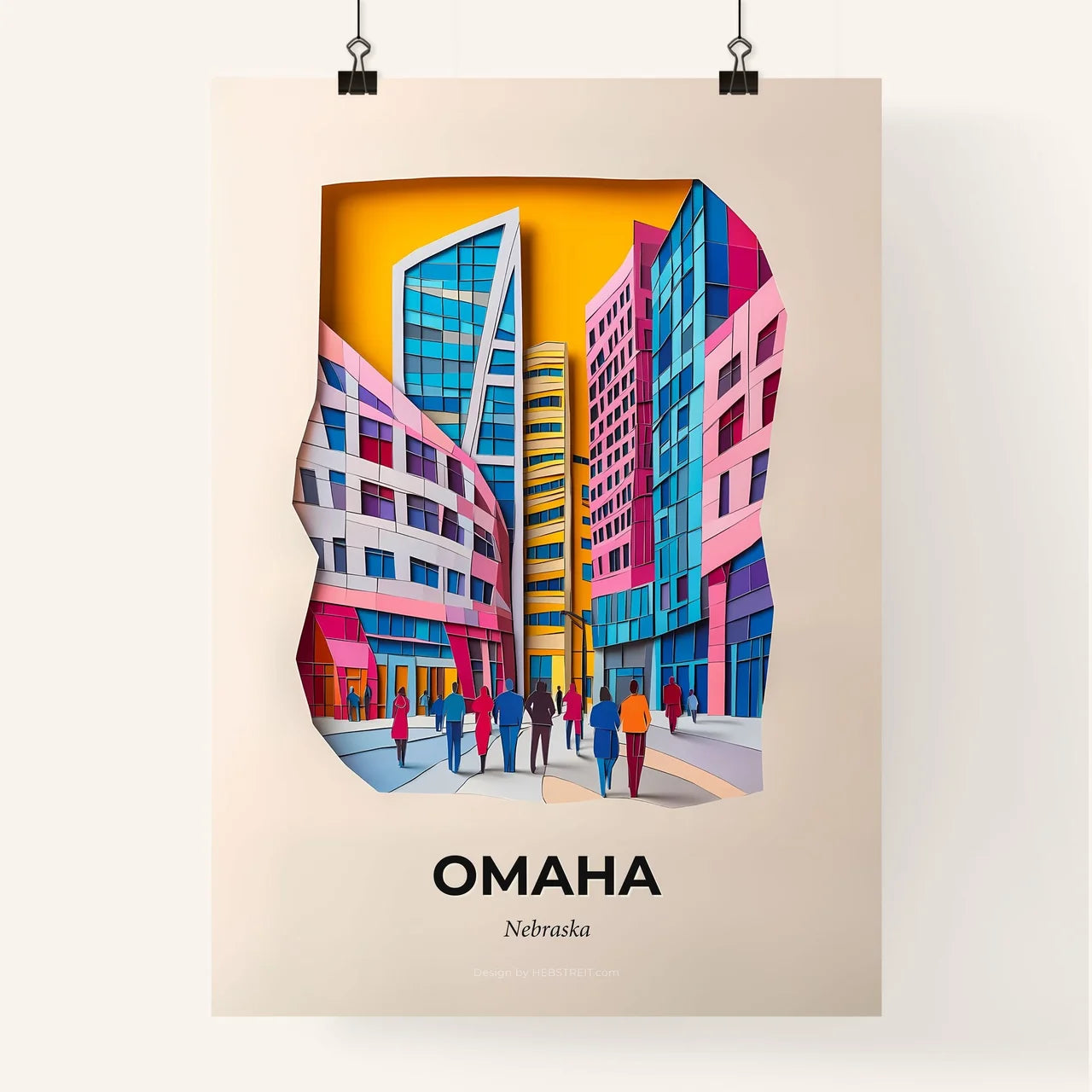 Vivid Omaha, Nebraska, Colorful Poster