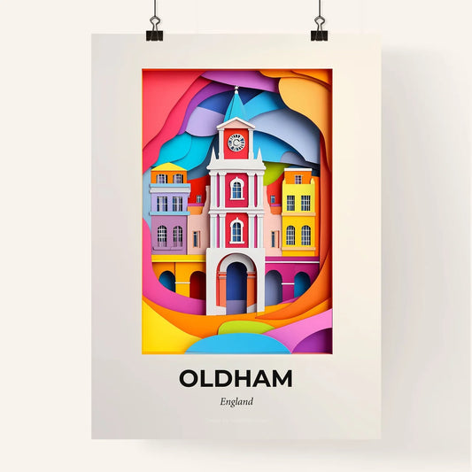Vivid Oldham, England, Colorful Poster