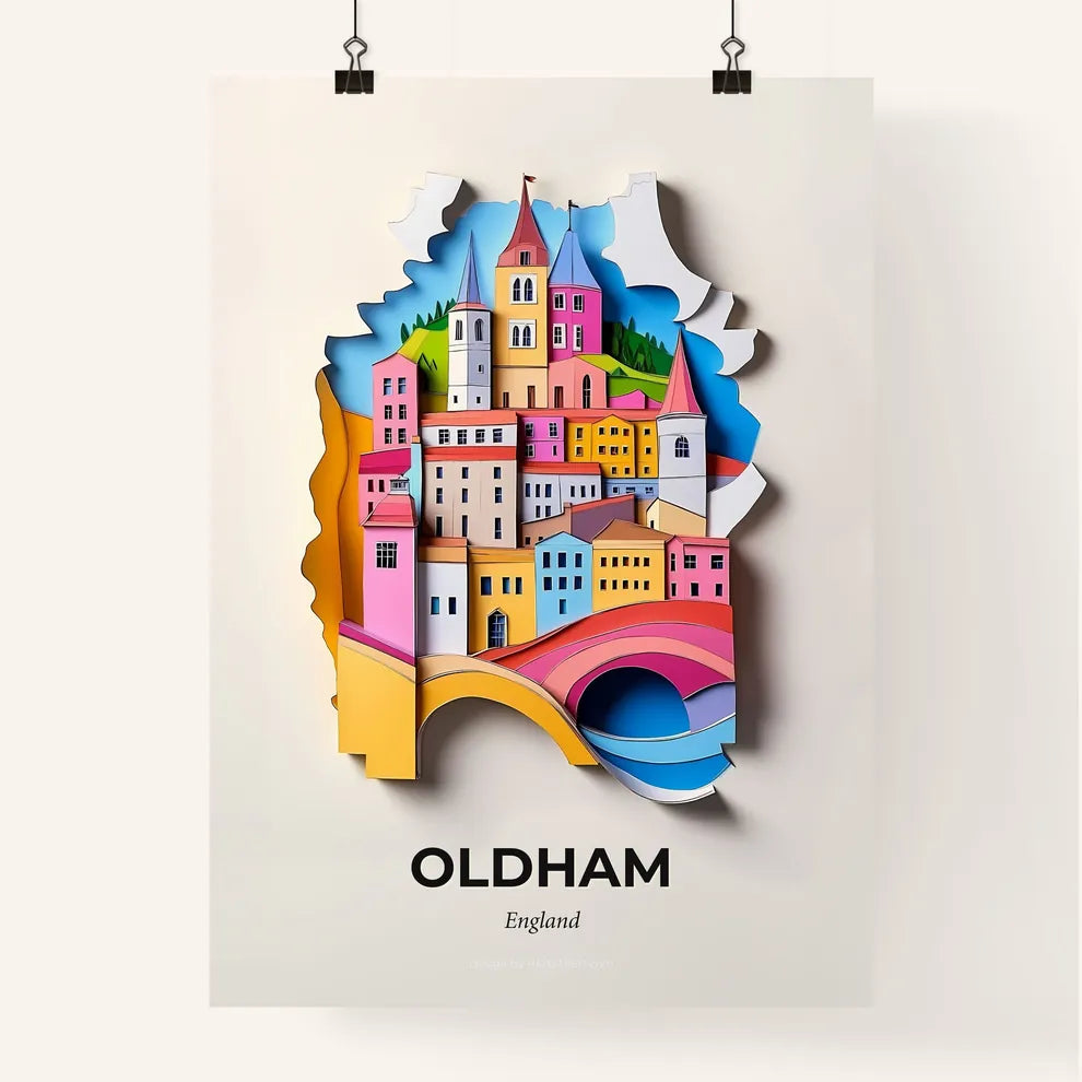 Vivid Oldham, England, Colorful Poster
