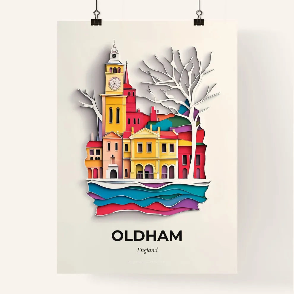 Vivid Oldham, England, Colorful Poster