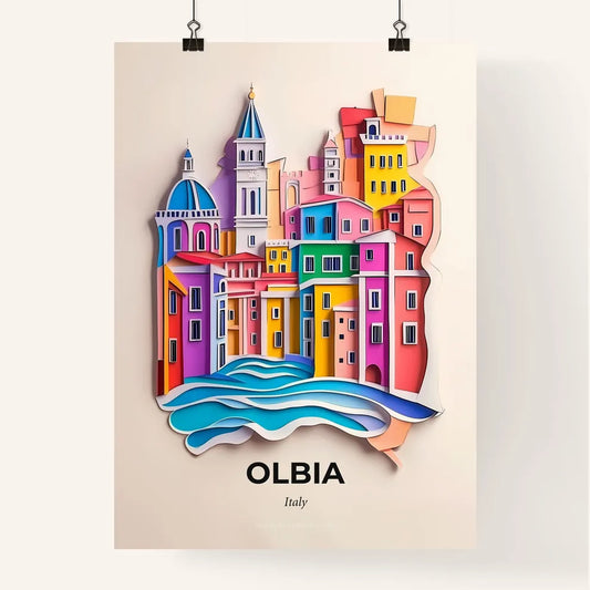 Vivid Olbia, Italy, Colorful Poster