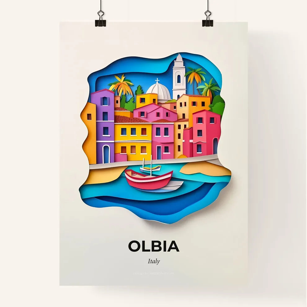 Vivid Olbia, Italy, Colorful Poster