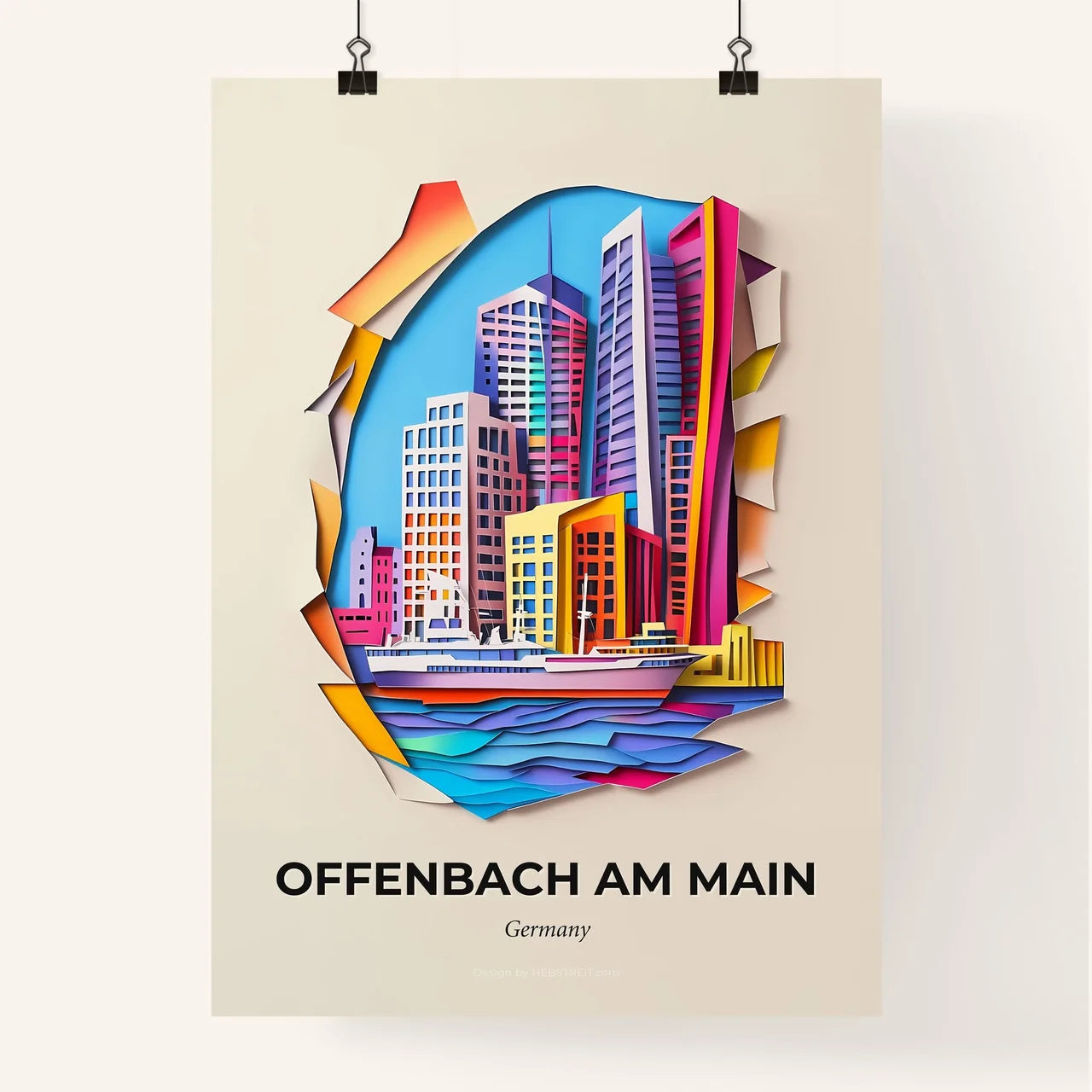 Vivid Offenbach am Main, Germany, Colorful Poster