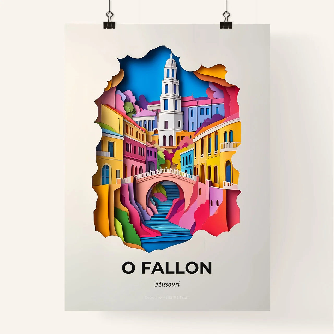 Vivid O Fallon, Missouri, Colorful Poster