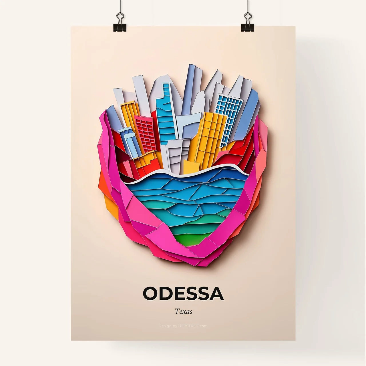Vivid Odessa, Texas, Colorful Poster