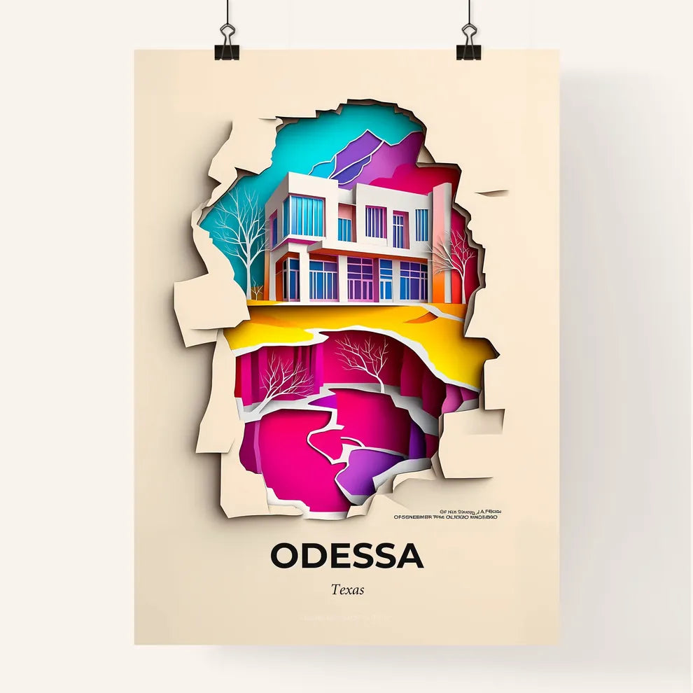 Vivid Odessa, Texas, Colorful Poster