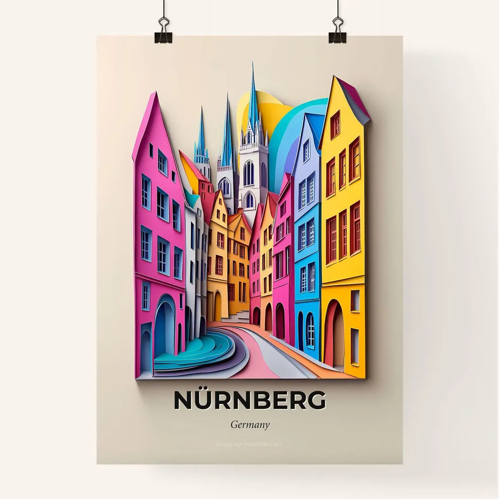 Vivid Nurnberg, Germany, Colorful Poster