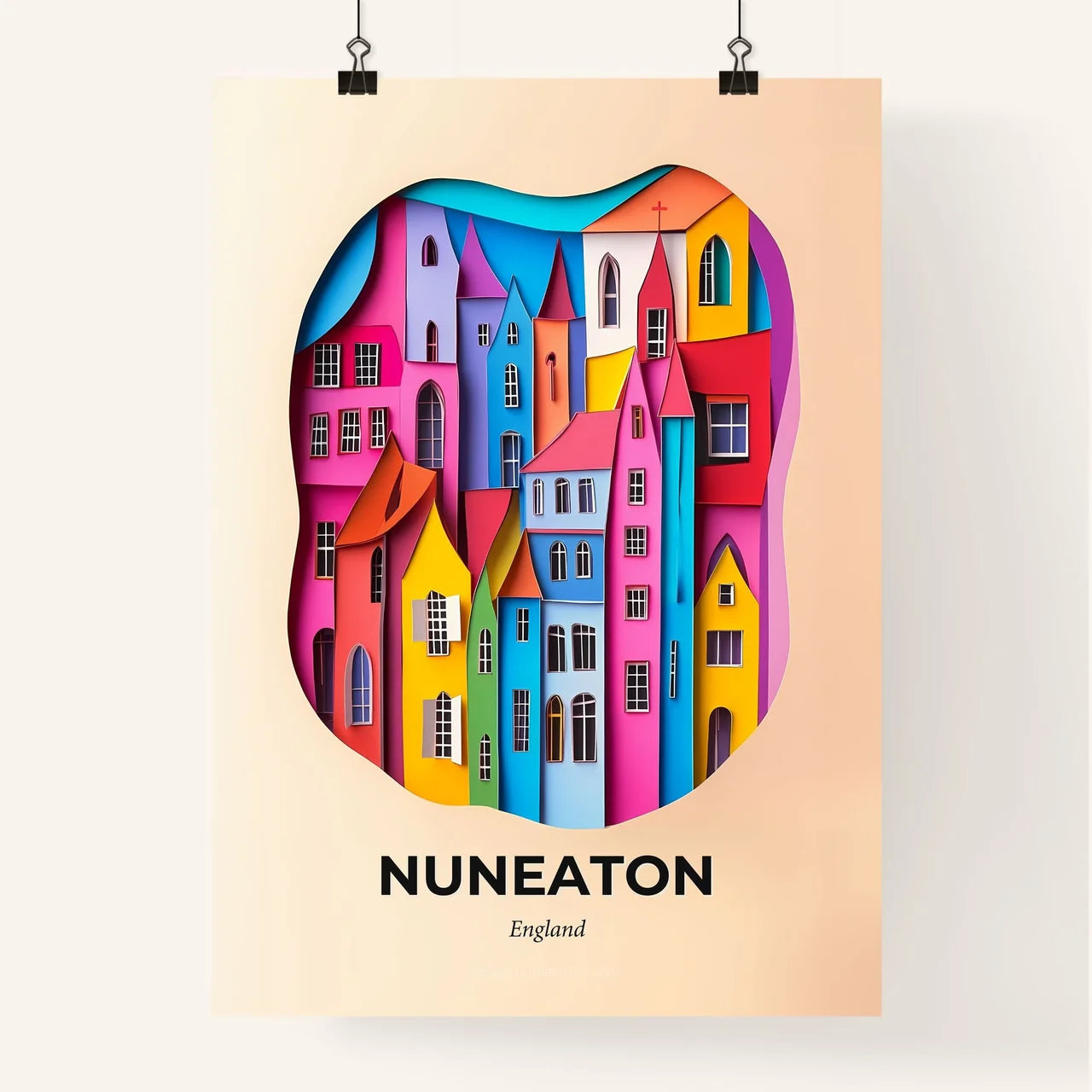 Vivid Nuneaton, England, Colorful Poster