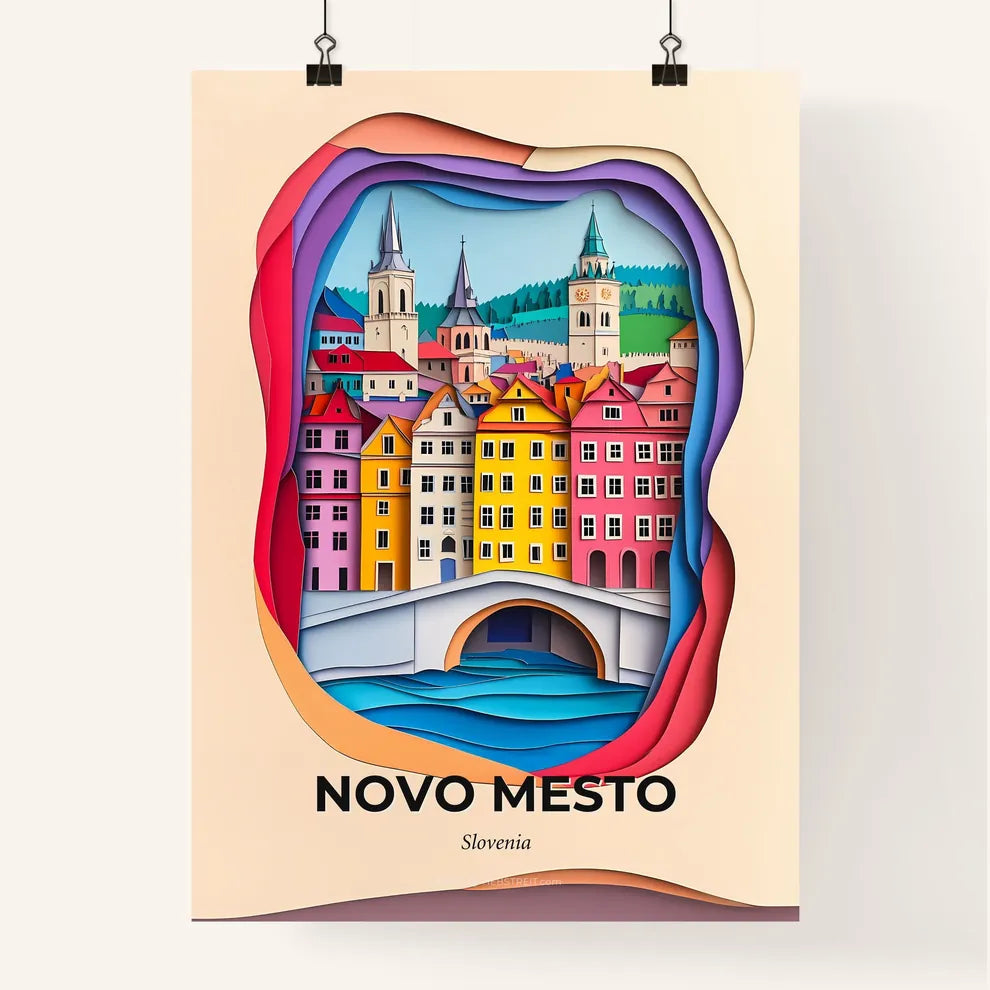 Vivid Novo Mesto, Slovenia, Colorful Poster