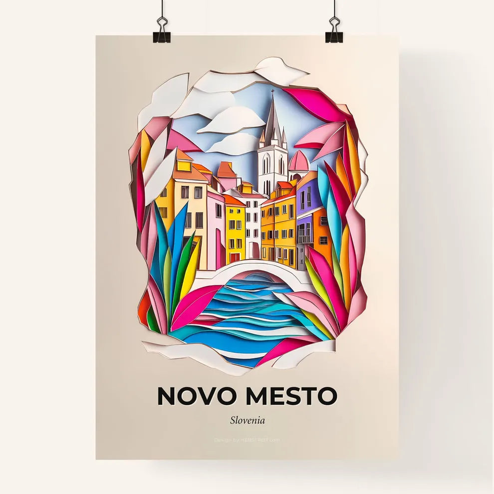 Vivid Novo Mesto, Slovenia, Colorful Poster